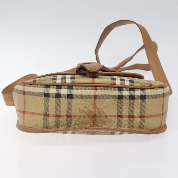 Burberrys Nova Check Shoulder Bag PVC Beige Gold Auth BA2017 - Picture 7 of 16